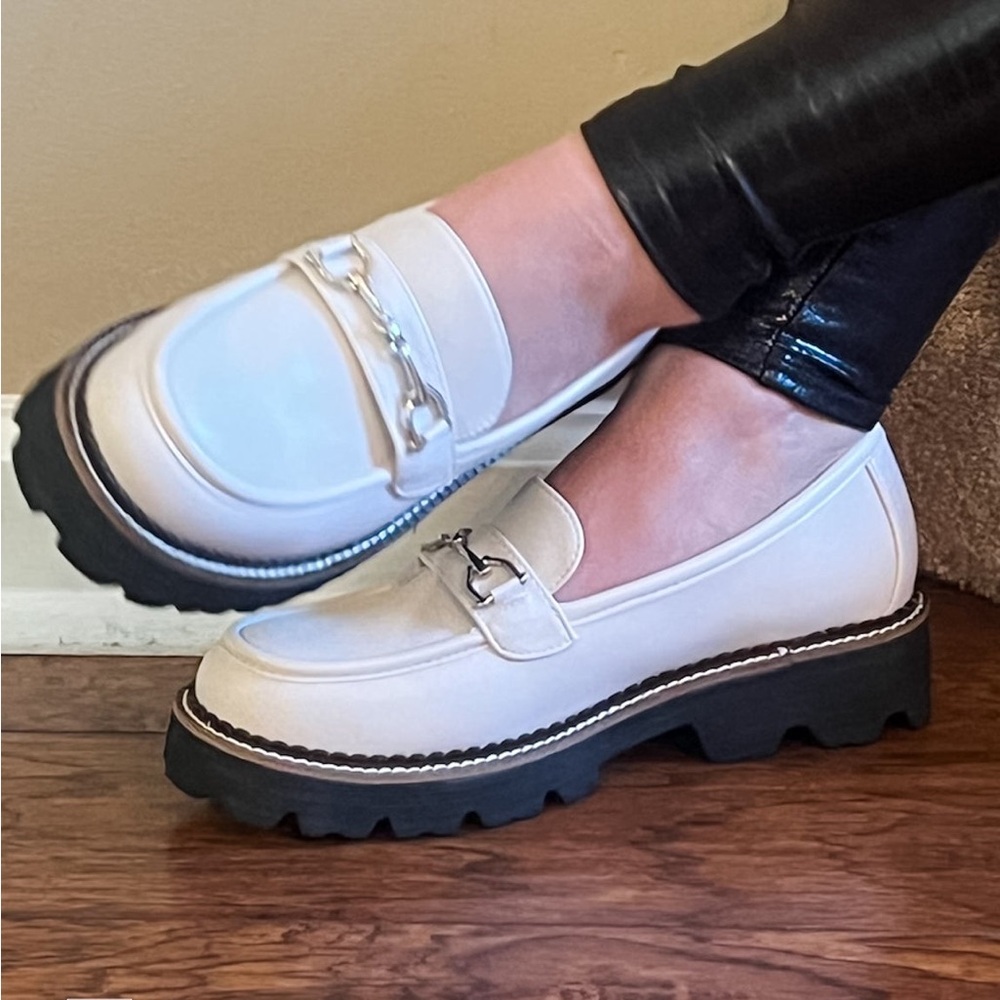 Corkys Cream Loafers with Black Soles - Picture 5 of 6